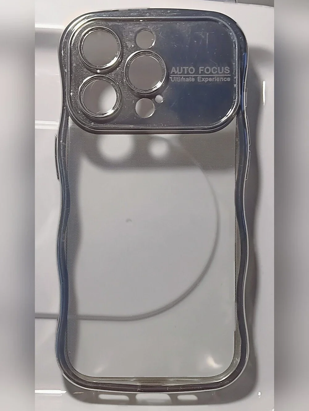 Clear iPhone Pattern Compatible with iPhone 13 Pro Max. Chrome  Transparent Soft